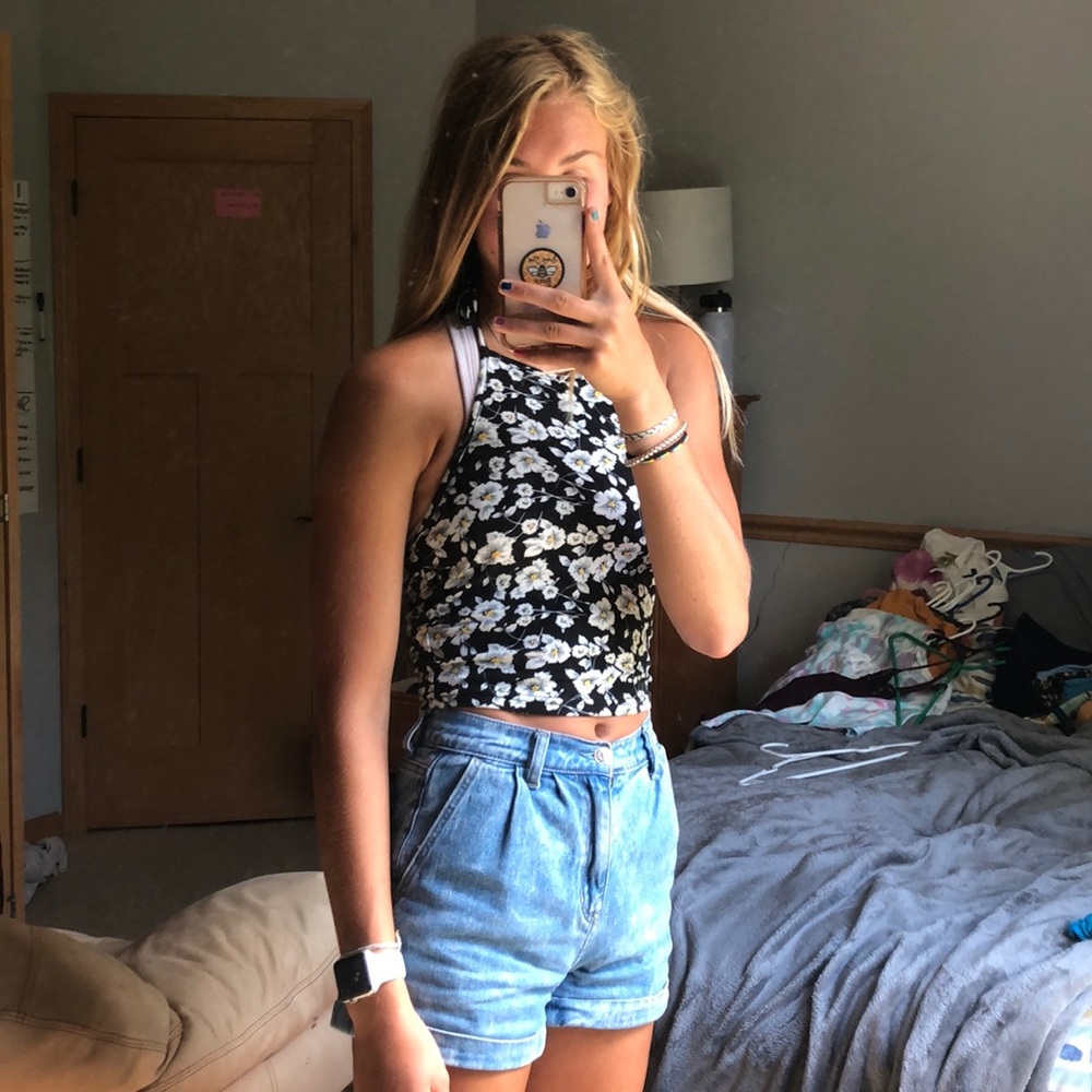 NWOT Flower Halter Top